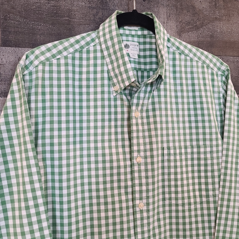 J. Crew gingham button down, M